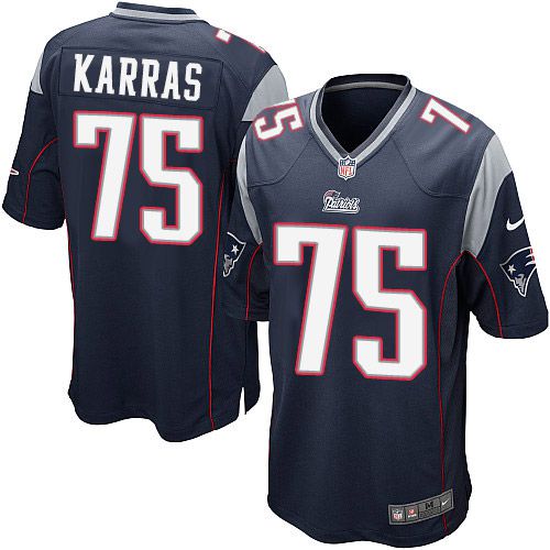 Men New England Patriots #75 Ted Karras Nike Navy Game NFL Jersey->new england patriots->NFL Jersey